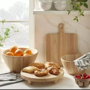 13" Round Footed Wood
Serving Stand Natural - Hearth & Hand Magnolia